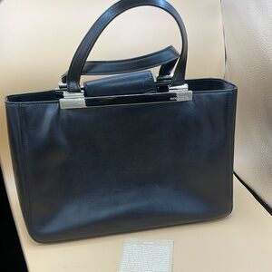 Vintage Michael Kors Black Leather Handbag- 90s